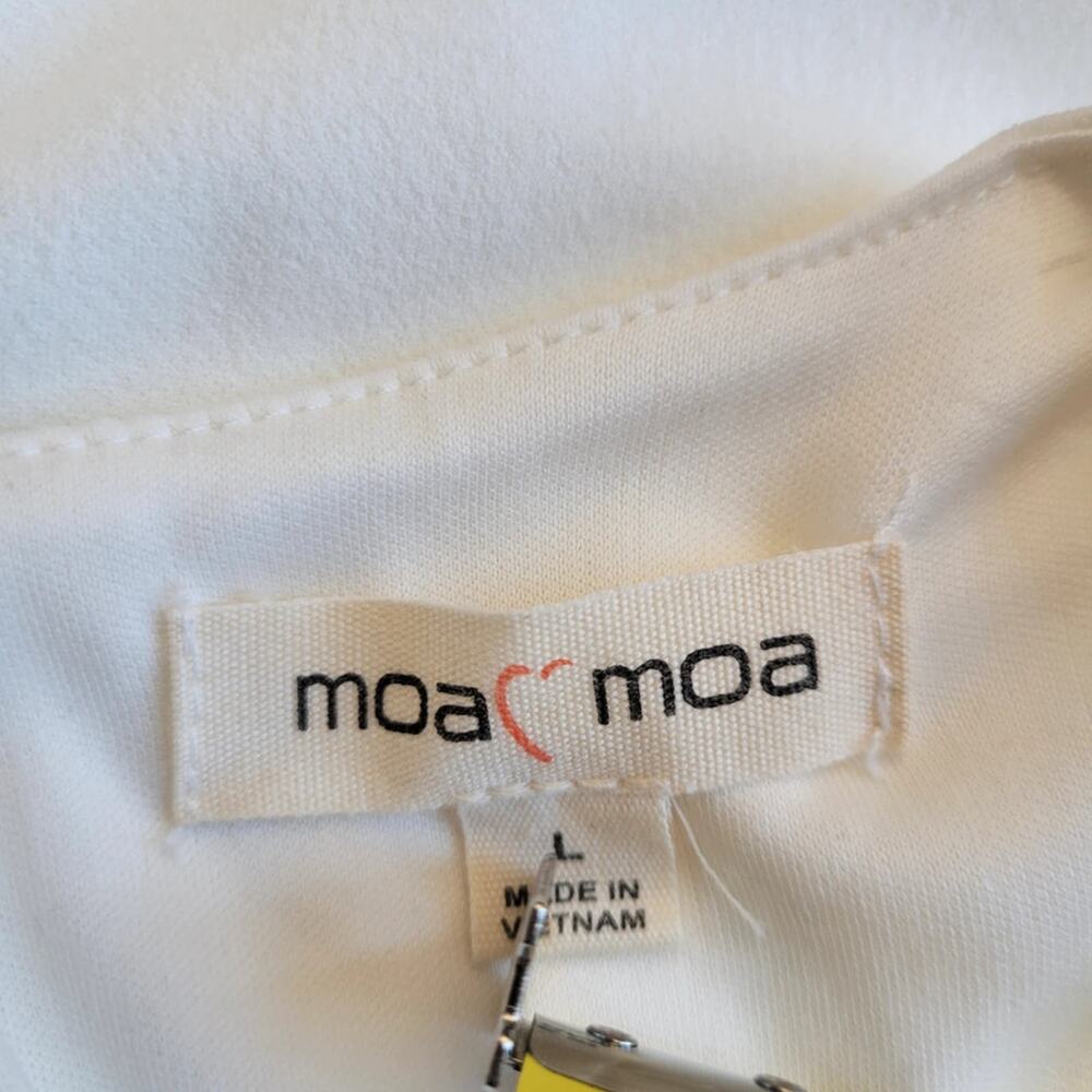 MOA MOA Sleeveless Romper Womens Large Cream Skort Jumpsuit Overlay Oval Cutout - Picture 11 of 13